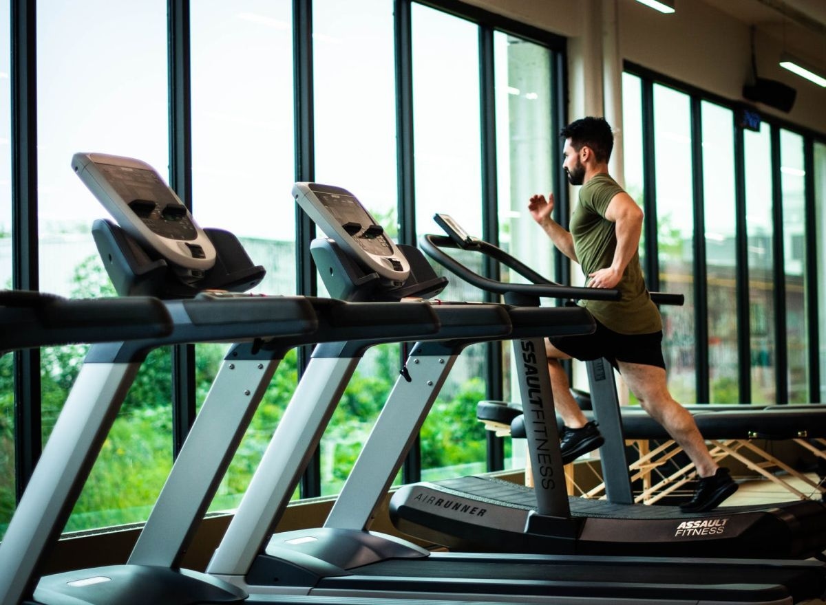 person running on a treadmill