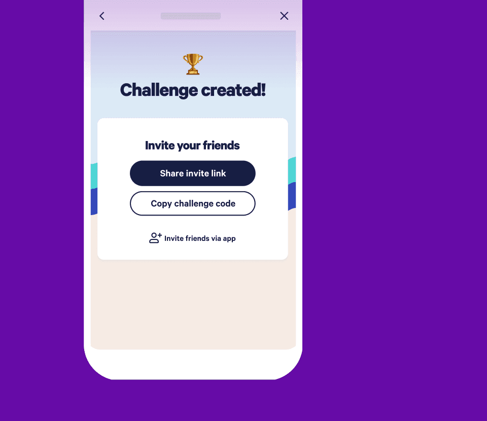 Challenge creation flow on mobile