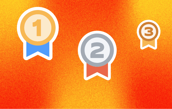 Leaderboard challenge illustration with gold, silver, and bronze medals